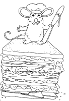 A coloring page of bear in the big blue house